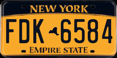 NY license plate FDK6584