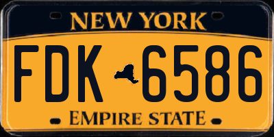 NY license plate FDK6586