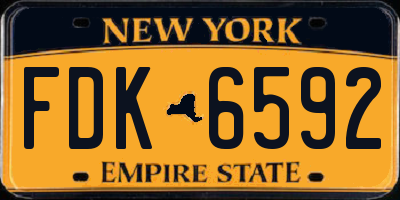 NY license plate FDK6592