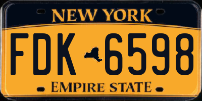 NY license plate FDK6598
