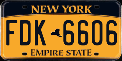NY license plate FDK6606