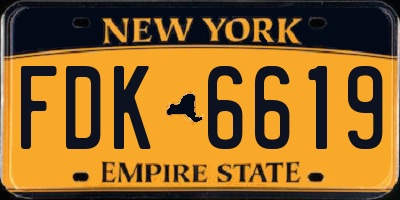 NY license plate FDK6619