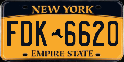 NY license plate FDK6620