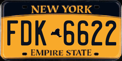 NY license plate FDK6622