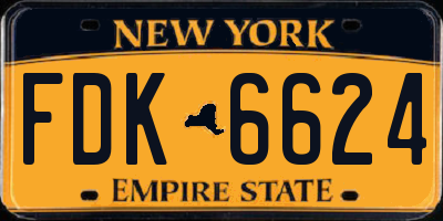 NY license plate FDK6624