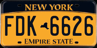 NY license plate FDK6626