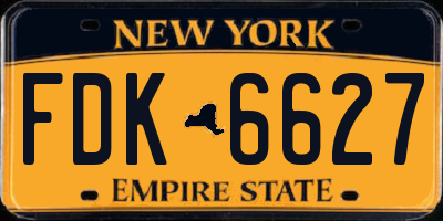 NY license plate FDK6627