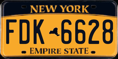 NY license plate FDK6628