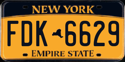 NY license plate FDK6629