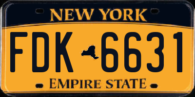 NY license plate FDK6631