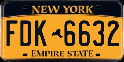 NY license plate FDK6632