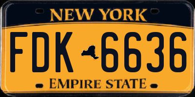 NY license plate FDK6636