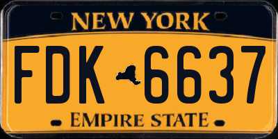 NY license plate FDK6637
