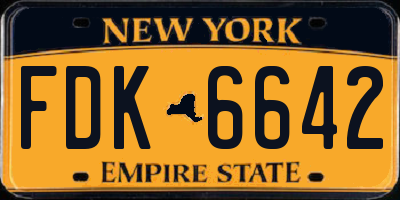NY license plate FDK6642