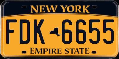 NY license plate FDK6655