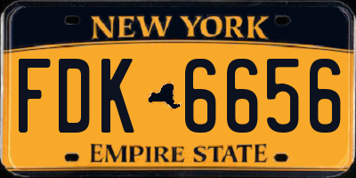NY license plate FDK6656