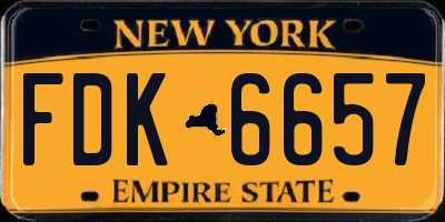 NY license plate FDK6657