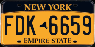 NY license plate FDK6659