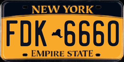 NY license plate FDK6660