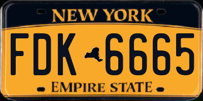 NY license plate FDK6665