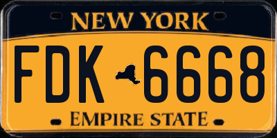 NY license plate FDK6668