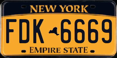 NY license plate FDK6669