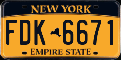 NY license plate FDK6671
