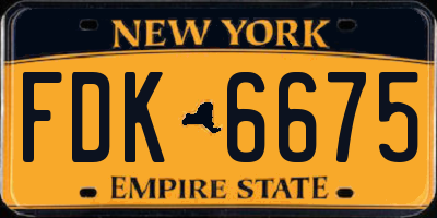 NY license plate FDK6675