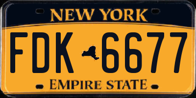 NY license plate FDK6677