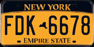 NY license plate FDK6678