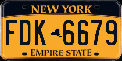 NY license plate FDK6679