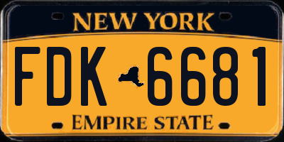 NY license plate FDK6681