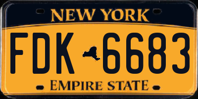 NY license plate FDK6683