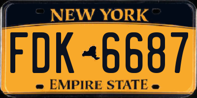 NY license plate FDK6687