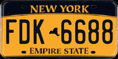 NY license plate FDK6688