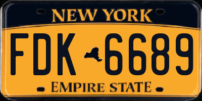 NY license plate FDK6689