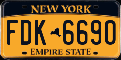 NY license plate FDK6690