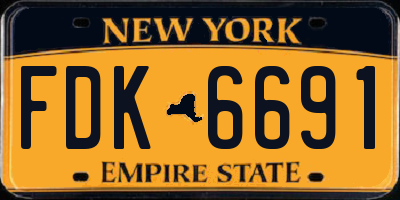 NY license plate FDK6691