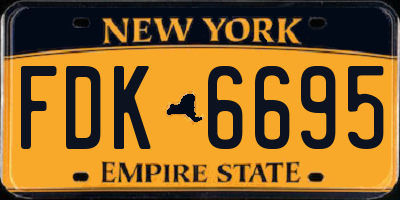 NY license plate FDK6695