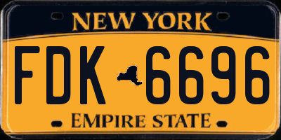 NY license plate FDK6696