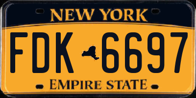 NY license plate FDK6697