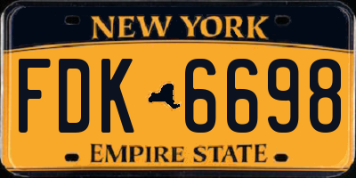 NY license plate FDK6698