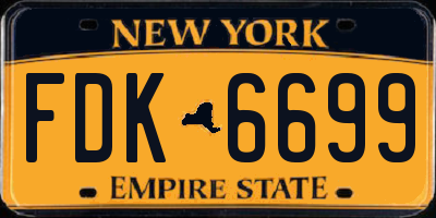 NY license plate FDK6699