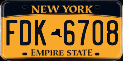 NY license plate FDK6708