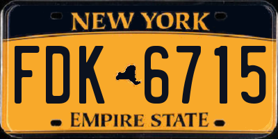 NY license plate FDK6715