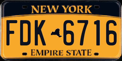 NY license plate FDK6716
