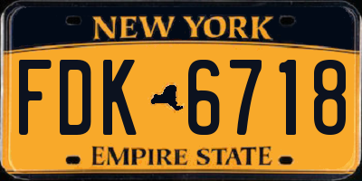 NY license plate FDK6718