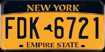 NY license plate FDK6721