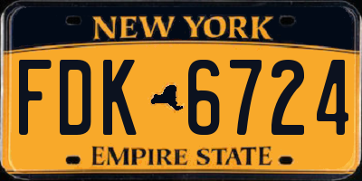NY license plate FDK6724