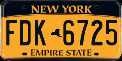 NY license plate FDK6725